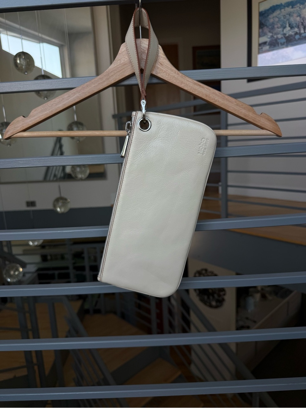 HOBO Cream Sable Leather Wristlet Clutch